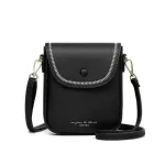 Solid Cr Pu Leather Crossbody Bags for Women Travel Handbag Oulder Cell Phone Bag Ladies Cross Body Bag