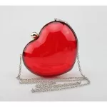 Cute Transparent Plastic Heart Ladies Party Chain Se Oulder Bag Handbag Crossbody Mini Mesger Bag Flap