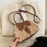 Lambswool Women Handbags Designer Patchwor Oulder Bags Luxury F Fur Crossbody Bag Lady SML SE FE SAC