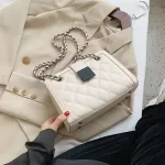 SML B PU Leather Crossbody Bag for Women Winter Branded Chain Designer Oulder Handbags Women's Trend Hand Bag