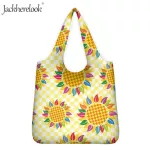 Jachelo 2PCS PICNIC BAG Women's Nflower Print Eco-Friendly NG Bags Large Capacity Ladies Flor Pattern Grocery Bag