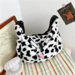 Orea Ins Japanse Haruu Girl Cute Cute Cow H Big Bag Fe Student Lamb Hair Oulder Mesger Bag