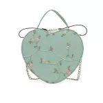 New Mesger Bag Women Heart SD Leather Chain Bag Lady Handbag Lady Retro Oulder Bag E Flowers for Girl Ses