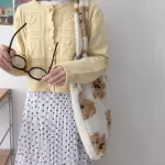 H Soft Lamb Lie Fabic Women's Totes Fluffy Oulder Beg for Women Trend Bo Bag Designer Handbags for Girls SAC