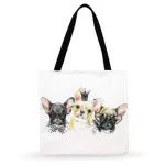 Outdoor Beach Bag Bags French Bulldog Watercr Art Painting Print Tote Bag for Women Ca Tote Ladies Oulder Bag