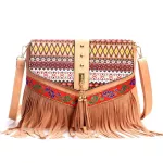 Winter Nation Style Vintage Tassel Leather Bag Ladies Retro Crossbody Bags for Women Mesger Bog Bolso Mujer