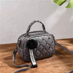 Trendy Rivet Plaid Bag for Women Brand Design SML Crossbody Bags with Hairy BL Girls Mini PU Leather Handbags Phone SE