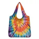 Whereisart Reusable Ng Bag Women's Bag Eco Friendly Rainbow Tie Dye Oer Bag Waterproof Handbag Lunch Tote Oulder Bag