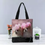 Pomeranian Dog Handbag Foldable NG Bag Reusable Eco Large Sex Canvas Fabric Oulder Bags Tote Grocery Cloth 1208