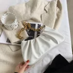 Folds Design Pu Leather Oulder Bags For Women New Winter Branded Handbags And Ses Luxury Golden Chain Hand Bag Bolsos