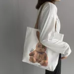 Large Capacity Canvas Tote Oulder Bag Fabric CN Cloth Reusable NG Bag for Women Ugly Bunny Handbags OER BAGS