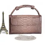 Ttan Python Leather Handbags Women Chain Oulder Crossbody Clutch Chain Bag Ladies Travel Wlet Se