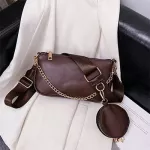 Women's Vintage Pu Leather 2 PCS Tote Hand Bags Women Oulder Bag Fe Crossbody Bag Solid Cr Handbags and SES