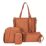 4PCS Women Lady Handbag Oulder Bags Tote SE MESGER SATCHEL SET