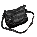 Ladies Pu Leather Oulder Bag Zier Criss Cross Handbag Large Capacity Solid Crossbody Bag