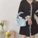 Hylhexyr Sml Square Bag Nylon Women Caus Handbags Fe Armpit Bags Fe Totes Solid Cr