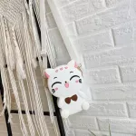 Cute Cat Mesger Bag Fe Mobile Phone Bag Cartoon Women Silicone Oulder Bag
