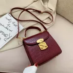Mini Stone Pattern PU Leather Crossbody Bags for Women Loc Designer, Mesger Bag Fe Travel Handbags