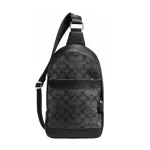 COATED CANVAS COATED CANVAS Backpack, SIGNATURE and COACH 54787 Campus Pack in Signature Coated Canvas and Leather Black