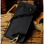 CATTLE MALE CASUAL BIFOLD GENUINE Leather Designer Card Coin Holder Organizer Check Book Long Chain Wallet Pruse 3377B