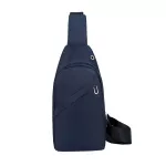 กระเป๋าคาดหน้าอก/Single shoulder double shoulder slung Korean style multi-function backpack with earphone hole men's chest bag