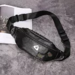 กระเป๋าคาดหน้าอก/Outdoor cycling backpack shoulder bag Korean style trendy male leather small chest bag diagonal bag