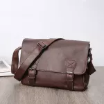 กระเป๋าสะพายข้างผู้ชาย/Retro shoulder bag men's messenger bag shopping bag trend men's bag square bag