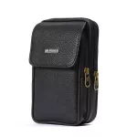 กระเป๋าคาดเอว/Men's leather wear belt waist bag vertical wallet mobile phone bag