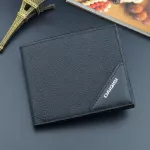 กระเป๋าสตางค์ผู้ชาย/Men's Short Wallet Fashion Multi-Card Slots 3 Fold Zipper Thin Business Soft Wallet