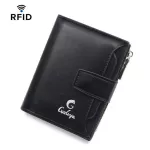 กระเป๋าสตางค์ผู้ชาย/Men's wallet short RFID anti-theft buckle coin purse zipper large capacity card holder