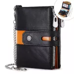 BP804 RFID Wallet Prevention of Genuine Leather Bags, Multi -Function, Retro Crazy Horse Cowhide Men's Coin Bag
