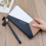 Bisi Goro Geometric Luxury Leather Wallets Women Long Zipper Coin Purses Tasssel Design Clutch Wallet FeMale Money Card Holder