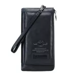 Contact's Wristlet Bag Genuine Leather Rfid Cellphone Wallet Men's Clutch Wallets Men Credit Card Holder Male Long Purse Zipper