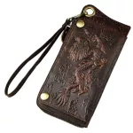 Male Organizer Leather Design Animal Emboss Checkbook Chain Zipper Pocket Wallet Pursse Clutch Phone Sleeve Men CK001-1D