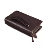 Luxurious Men Clutch Men's Genuine Leather Wallet Long Wallet Large Capacity Double Zipper Wallet Phone Bag for Male Clutch