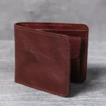 Pndme Vintage Genuine Leather Black Men's Women's Wallet Handmade Cowhide Ultra-thin Short Card Holder Coin Purse