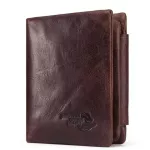 Gzcz Genuine Leather Men's Wallets Thin Male Wallet Card Holder Cowskin Soft Zipper Poucht Short Clamp For Money Portomonee