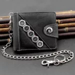 Biker Cowboy Mens Casual Snap Jeans Wallet with Anti Lose Pants Chain