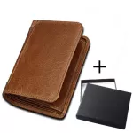 Wallet For Men Made Of  Retro Wallet Men's Rfid Genuine Leather  Carteira Masculina Couro Portfel Meski Purse Matching Box
