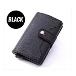DIENQI RFID CARBON FIBER CARD HOLDER MEN WALLETS SLIM Thin Smart Minimalist Wallet Leather Small Money Bag Purse Carteira
