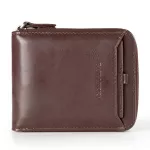 Men's wallet/Short PU Leather Wallet Men's Wallet Vertical Zipper Retro Wallet