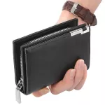 Men's wallet/Men's Short Wallet Fashion Casual Organization Case Large-Capacity Zipper Wallet