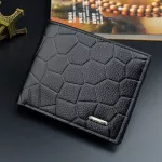 Men's wallet/New Men's Wallet Short Casual Horizontal Embossed Stone Pattern 3 Fold Soft Wallet
