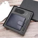 Men's wallet/Leather Retro First Layer Wallet Men's Cowhide Wallet Gift Set