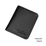 Bison Denim Black Pruse for Men Genuine Leather Men's Wallets Thin Male Wallet Card Holder COWSKIN Soft Mini Purses N4429