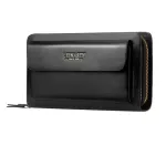 Men Wallets Zipper Coin Pocket Long Passport Cover Business Multi-Function Card Holder Waterproof Wallet Double Zipper Bag