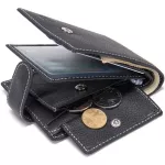 Latest Men Leather Business Wallet Card Holder Slim Pruy Bag Wallet Genuine Leather Short Wallet Portefeuille Homme