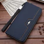High Quality Men's Leather Wallet Zipper Long Purse Big Capacity Clutch Phone Bag Wrist Strap Coin Purse Card Holder For Male