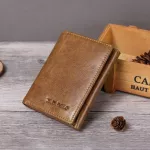 XDBOLO Men Wallet Genuine Leather Men 鈥榮 Leather Wallet Card Holder Male Wallet Zipper Coin Pocket Wallet Pruse