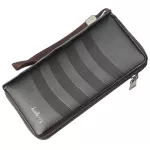 Wristband Men Wallets Brown Leather Card Holder Cell Phone Pocket Long Wallet Male Zipper Clutch Purse Man's Carteira
